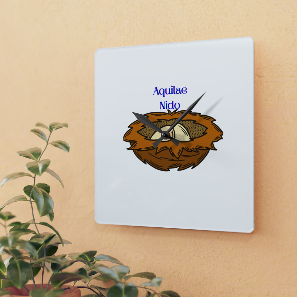 Aquilae Nido Nest Illustration Acrylic Wall Clock | Bird Nest Decor