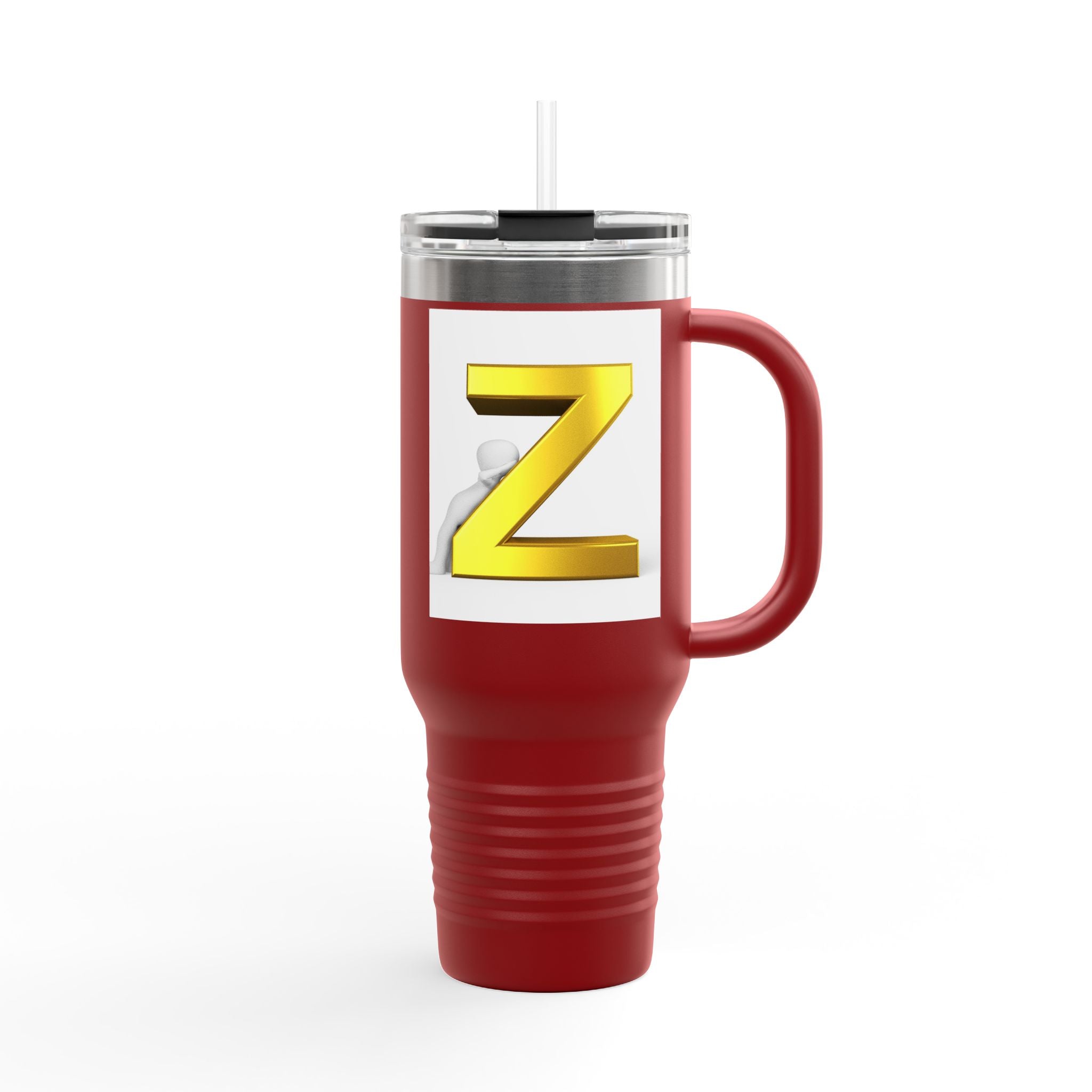 Gold 3D Letter Z Travel Mug | 40oz Insulated Tumbler