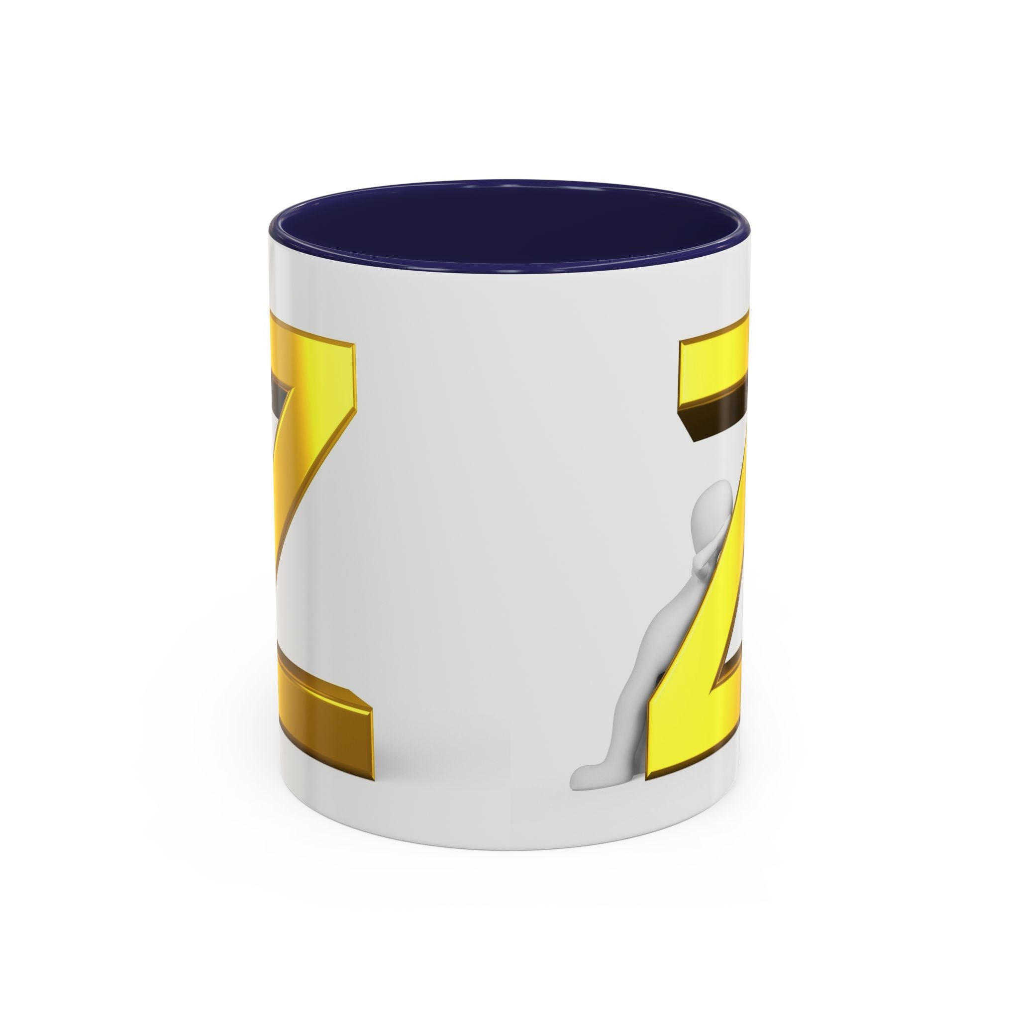 Mug lettre Z dorée | Mug à café avec anse colorée 325 ml 440 ml