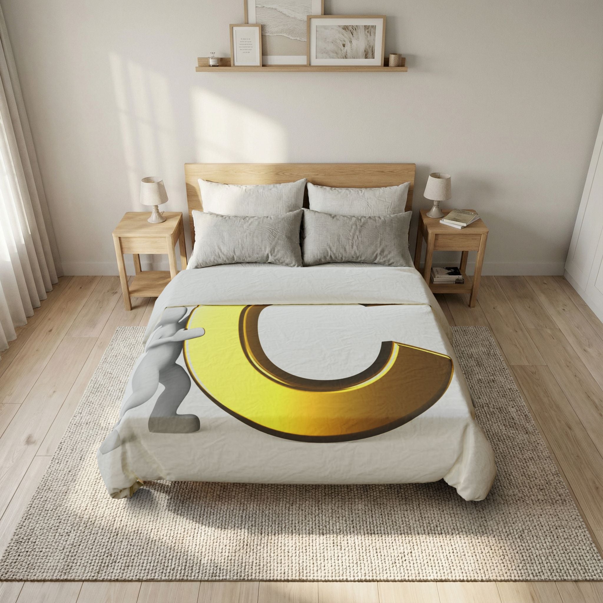 Gold Letter C Initial Duvet Cover | Monogram Bedding, Alphabet Decor