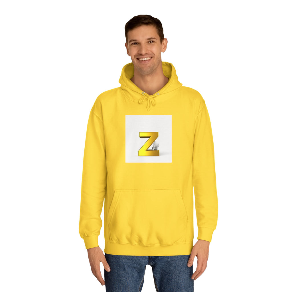 Gold 3D Letter Z Hoodie | Initial Monogram Pullover
