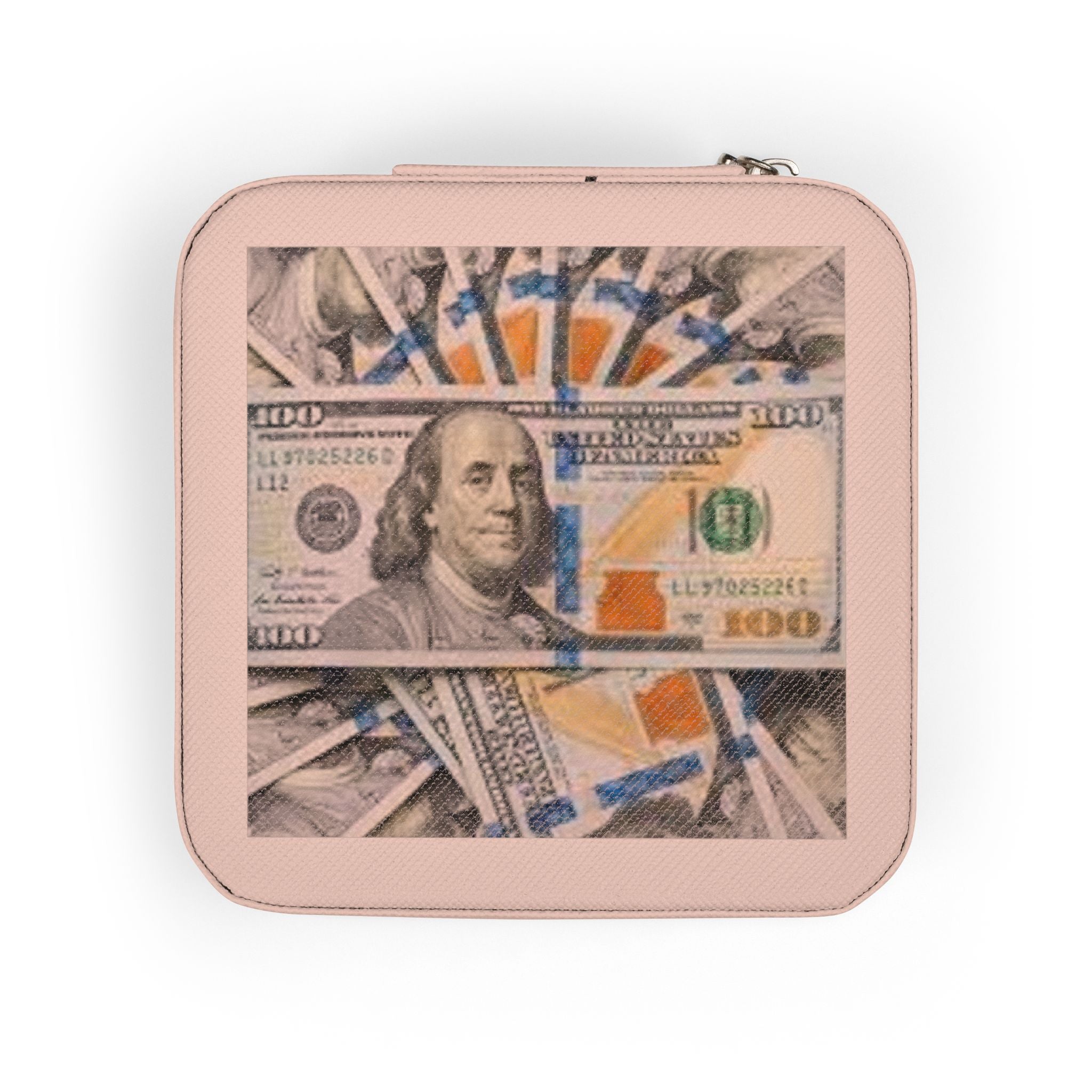 Hundred Dollar Bill Jewelry Travel Case | Compact Velvet Ring Earring Organizer