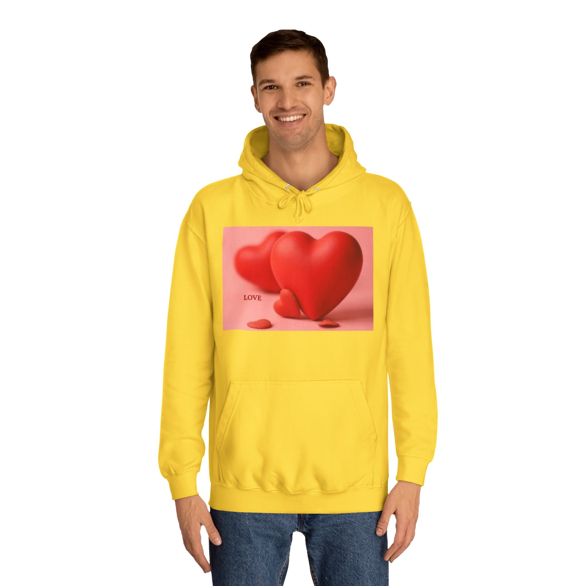 Cute 3D Heart Illustration Hoodie | Love Graphic Pullover