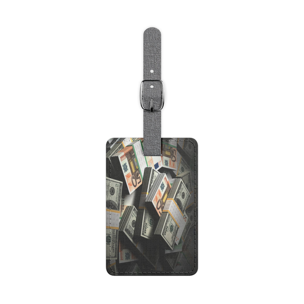 Stacked Cash luggage tag | money print rectangle travel accessory