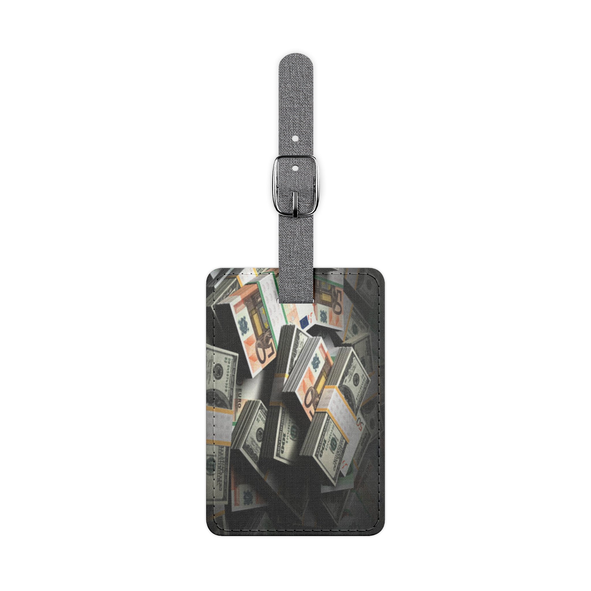 Stacked Cash luggage tag | money print rectangle travel accessory