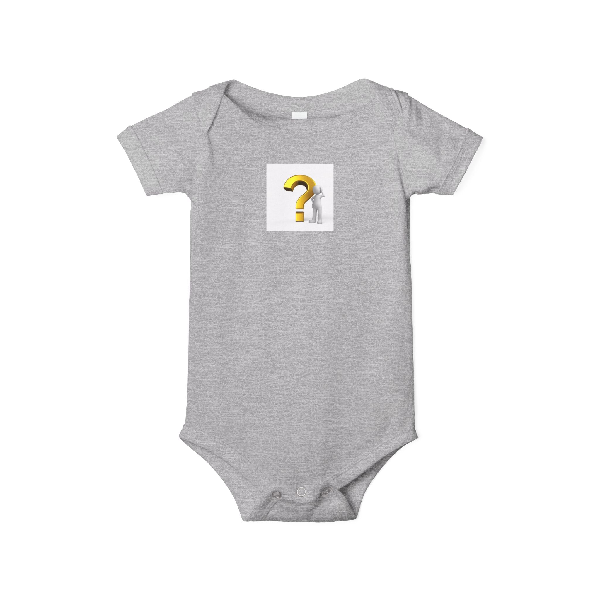 Gold Question Mark Design Infant Onesie | Curious Baby Bodysuit