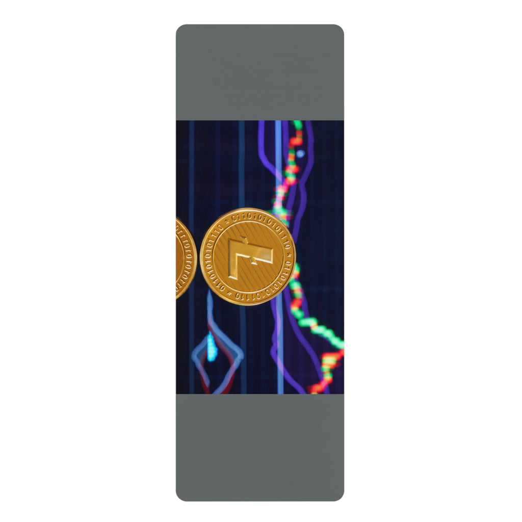 Litcoin Cryptocurrency Coin Chart Rubber Yoga Mat | Crypto Trading Design