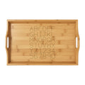 Monogram Alphabet Engraving Bamboo Serving Tray | Personalized Wood Tray