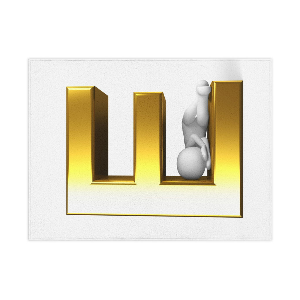 Gold Letter E Toddler Blanket | 3D Figure Letter E Blanket
