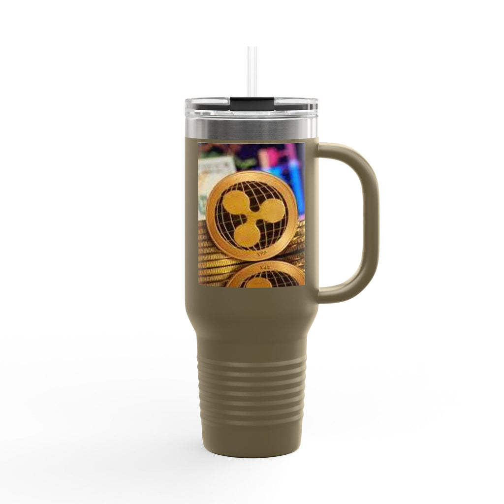 Ripple Crypto Coin Stack Insulated Travel Mug | 40oz