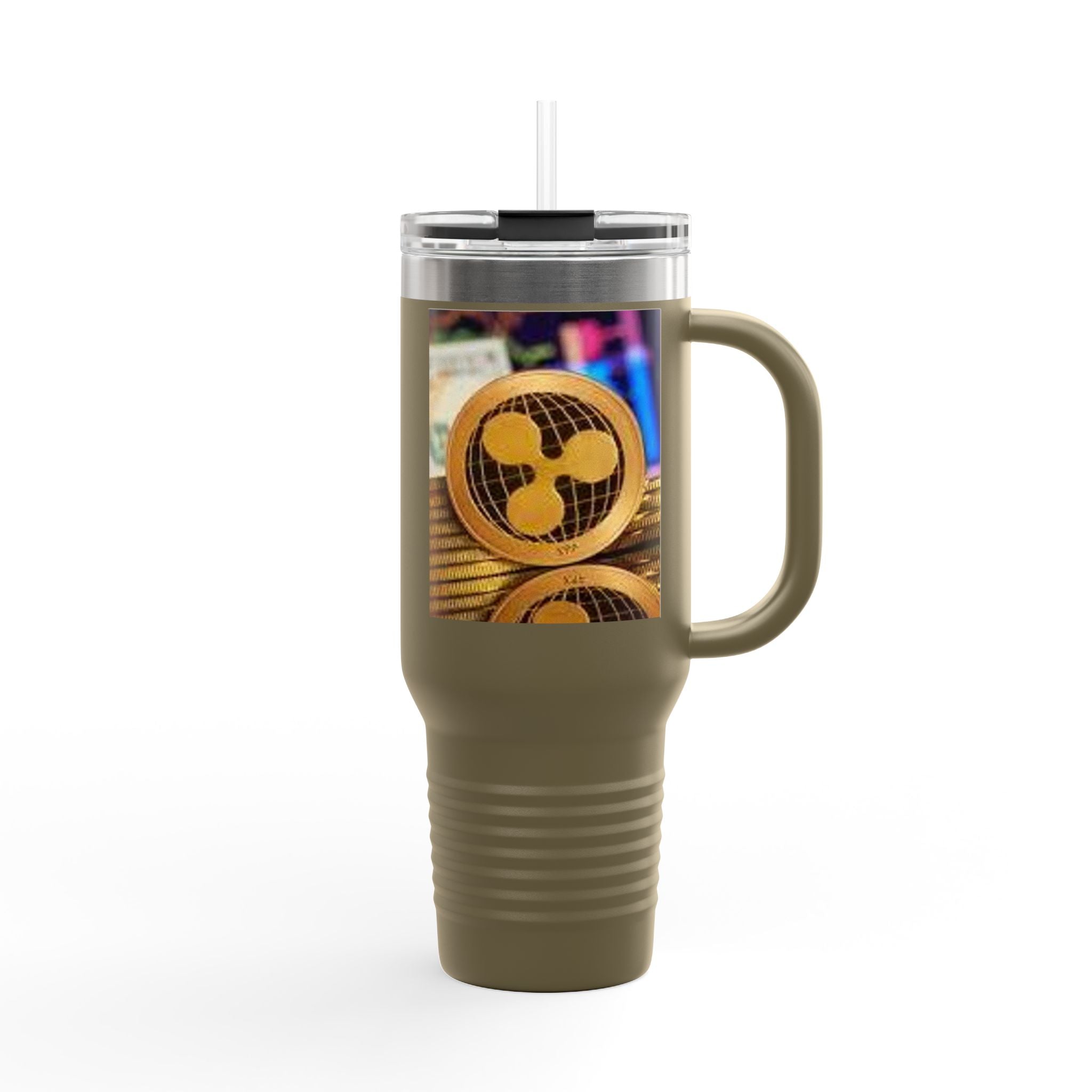 Ripple Crypto Coin Stack Insulated Travel Mug | 40oz