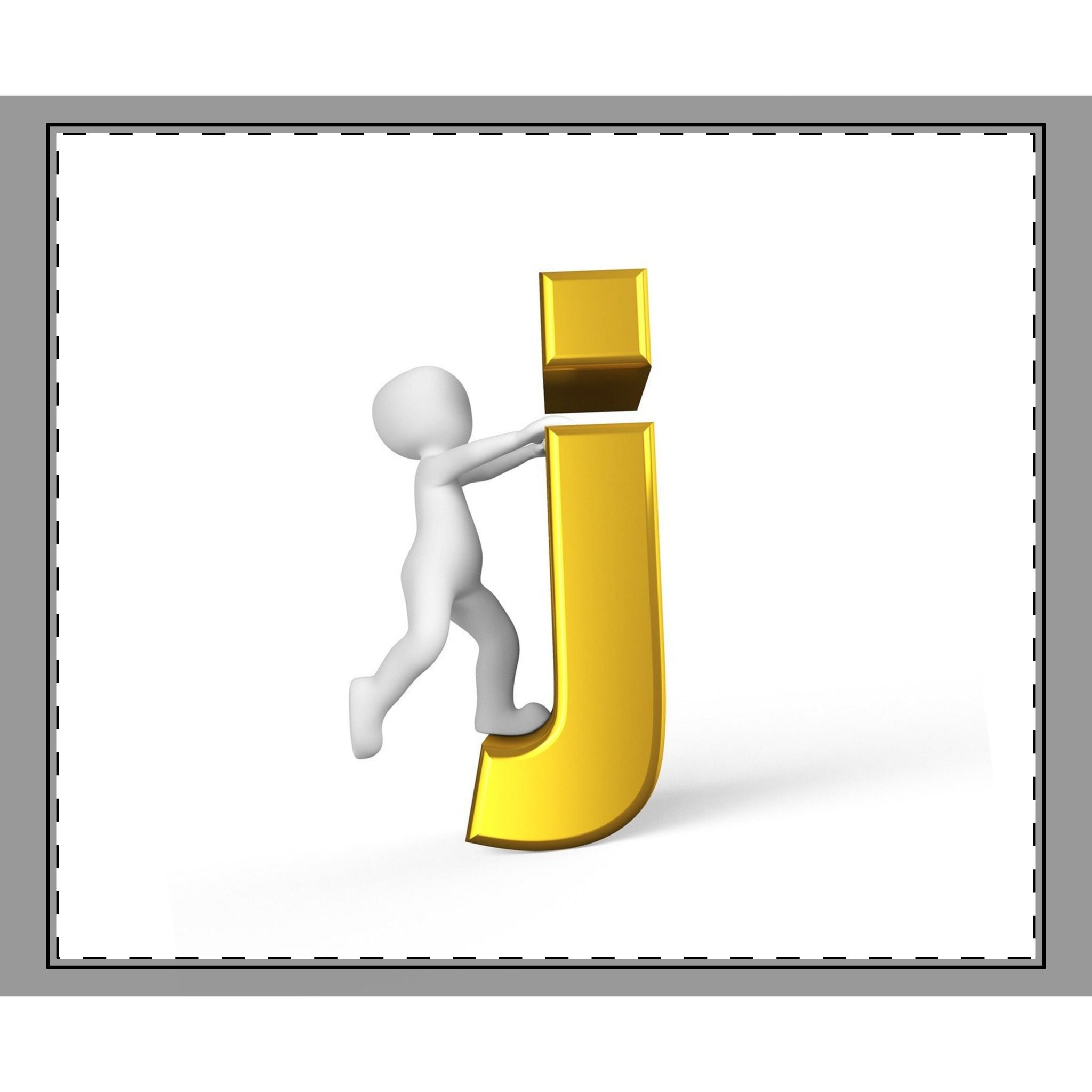 3D Gold Letter J with Climbing Figure Coverlet