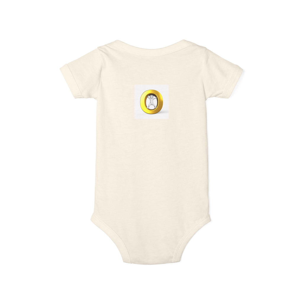 Gold Letter O Infant Jersey One Piece | Baby Bodysuit