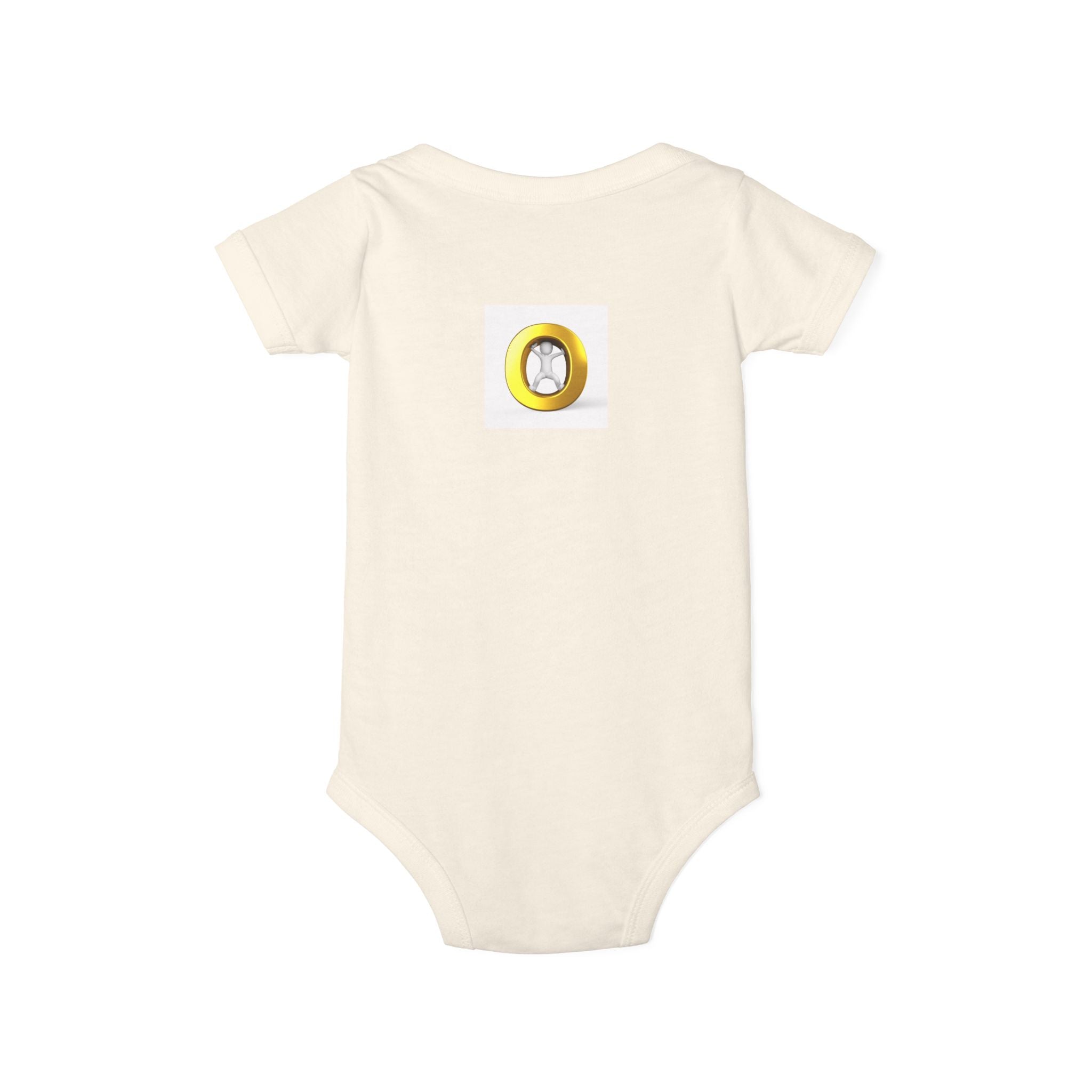 Gold Letter O Infant Jersey One Piece | Baby Bodysuit