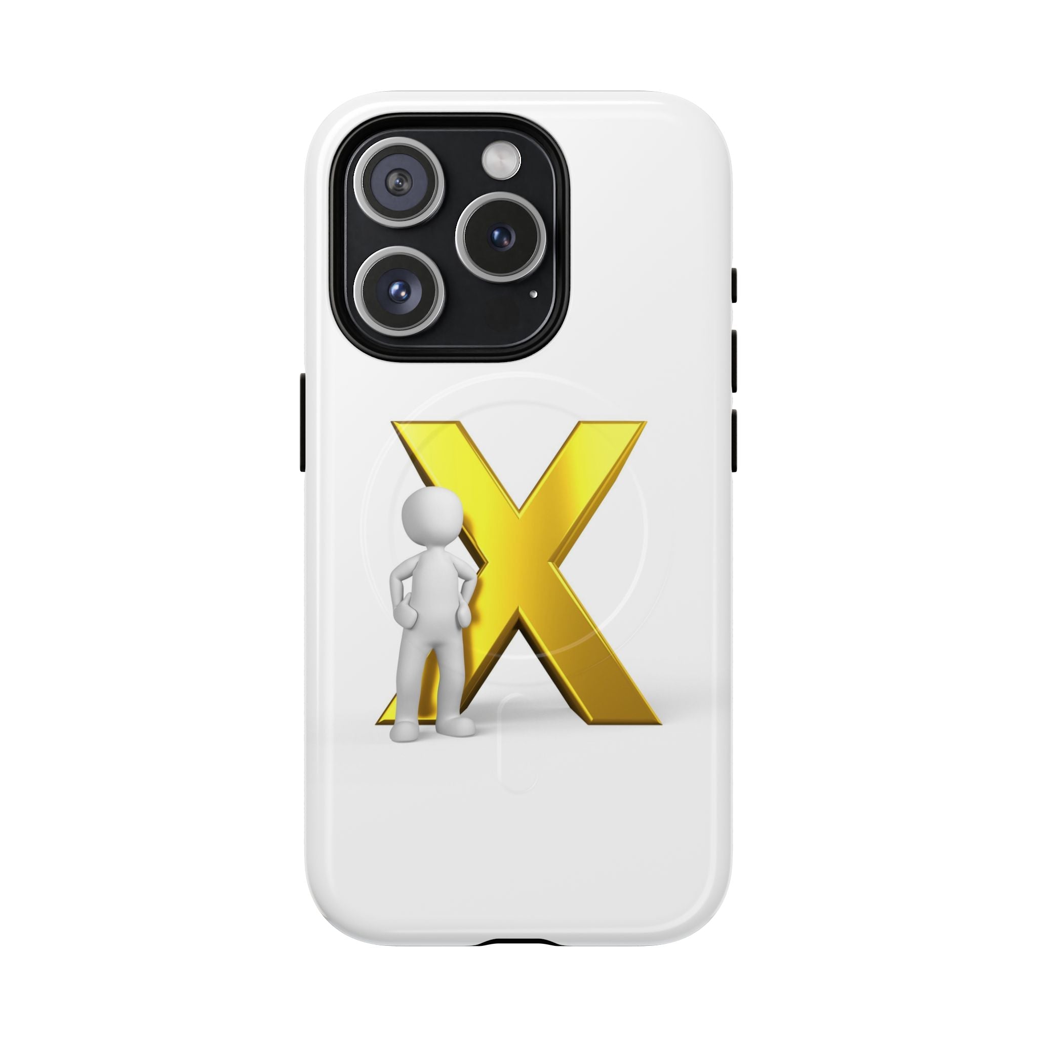 3D Figure with Gold X phone case | Magnetic Tough Case