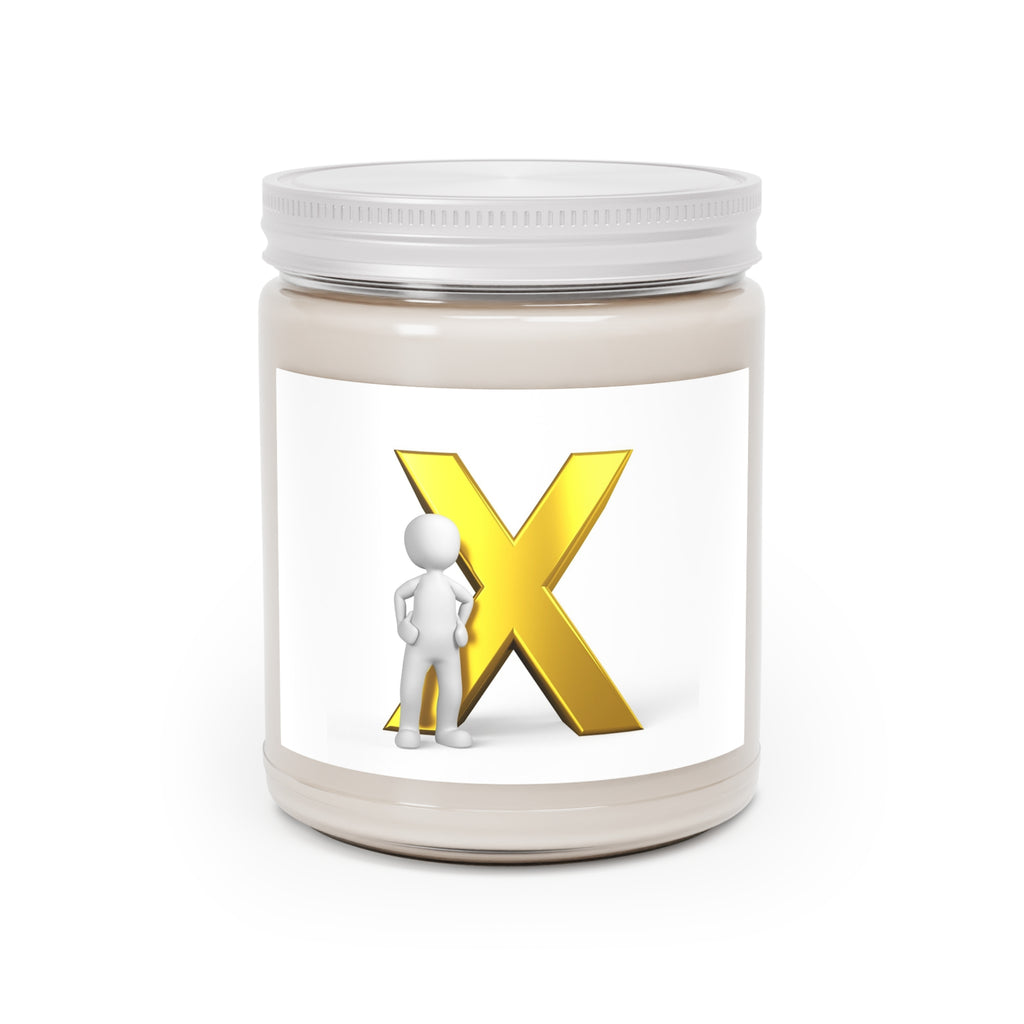 Gold X Monogram Candle 9oz Soy Candle | White Lid