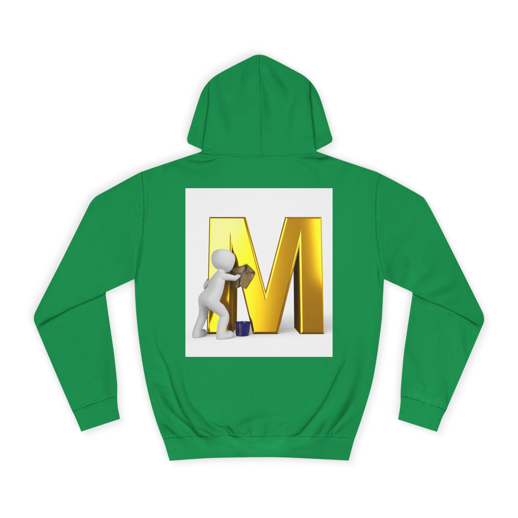 Gold Letter M with Figure Hoodie | Monogram Initial M Sweatshirt