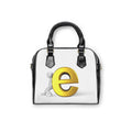 3D Person Pushing Gold Letter e Shoulder Handbag | Monogram Initial Purse