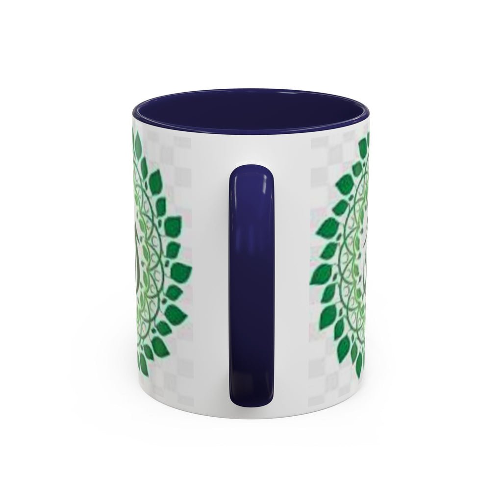 Allah Calligraphy Mug | Green Mandala Accent Coffee Mug