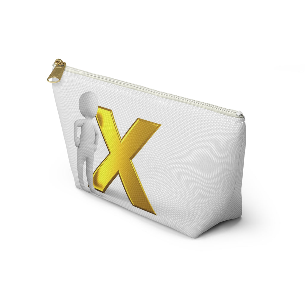 3D Stick Figure with Gold X Accessory Pouch