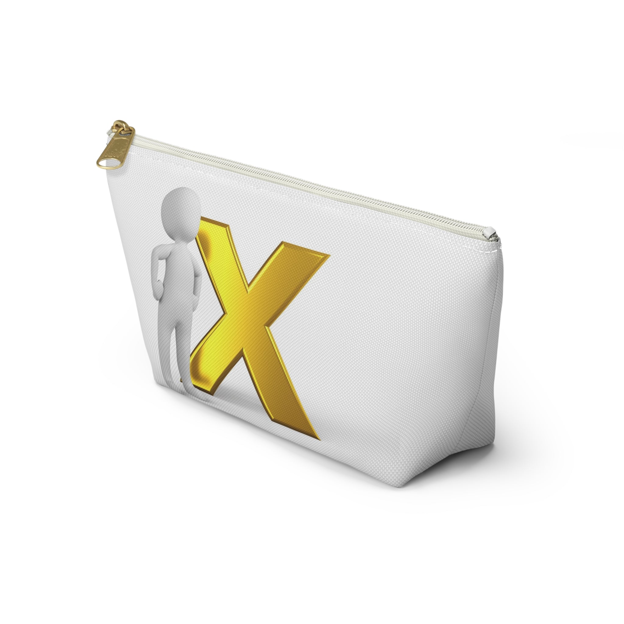 3D Stick Figure with Gold X Accessory Pouch