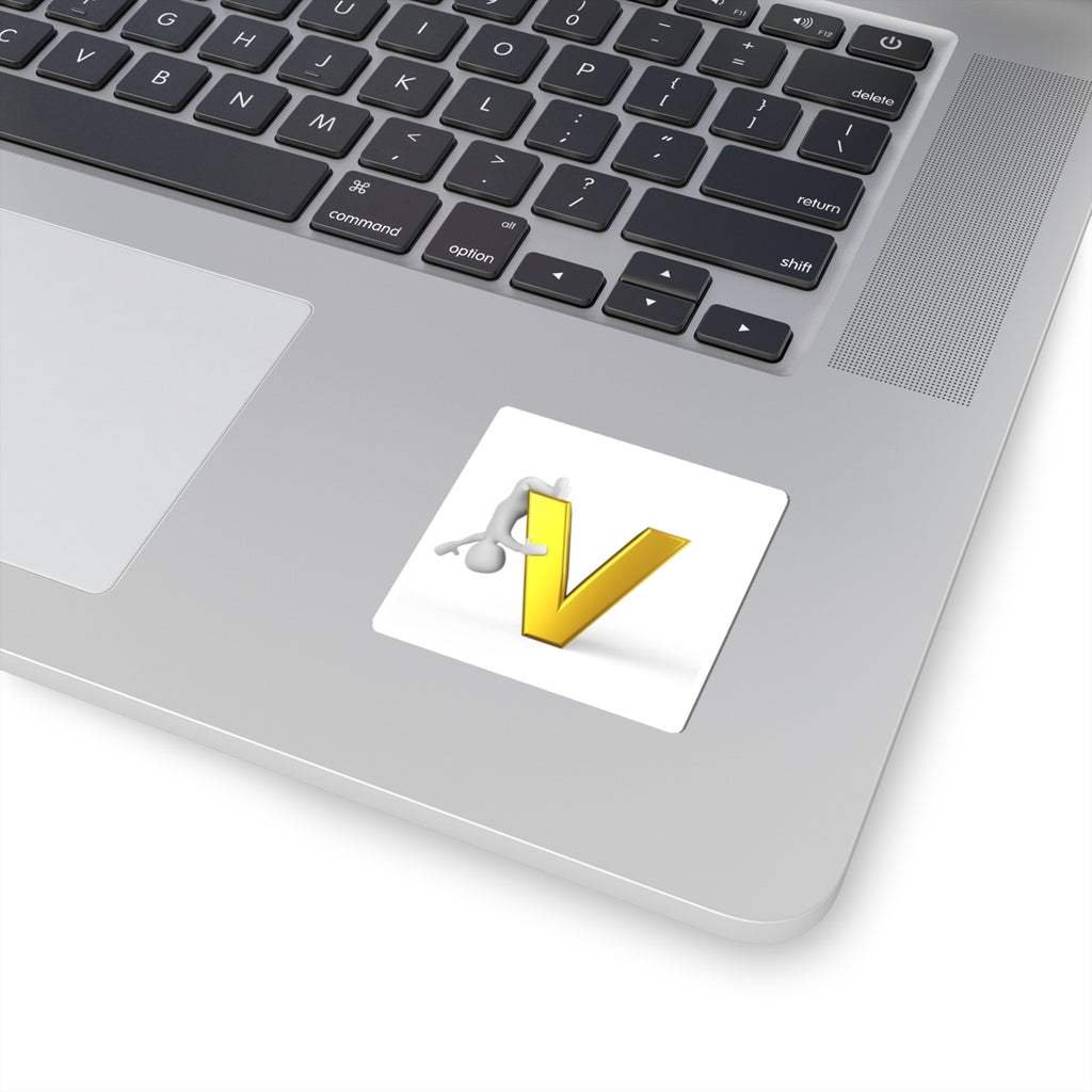 Kiss-Cut Stickers | Gold Letter V
