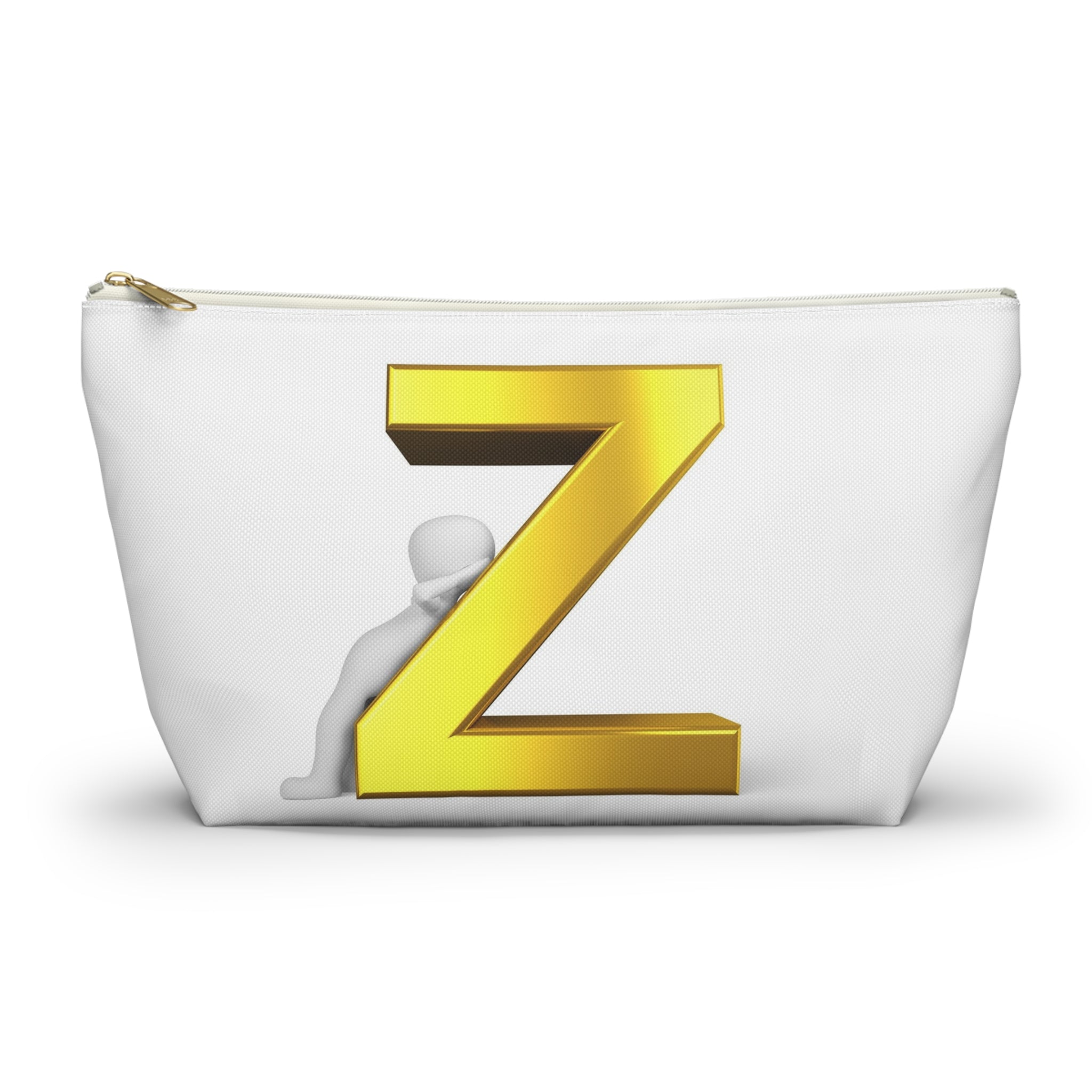 Gold Letter Z Accessory Pouch | Monogram Z Makeup Bag