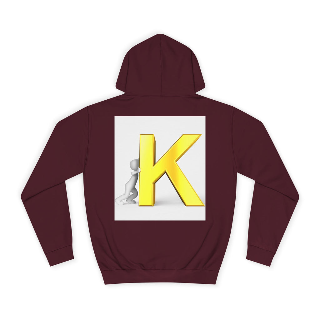 Yellow 3D Letter K hoodie | Initial Monogram, Alphabet Graphic