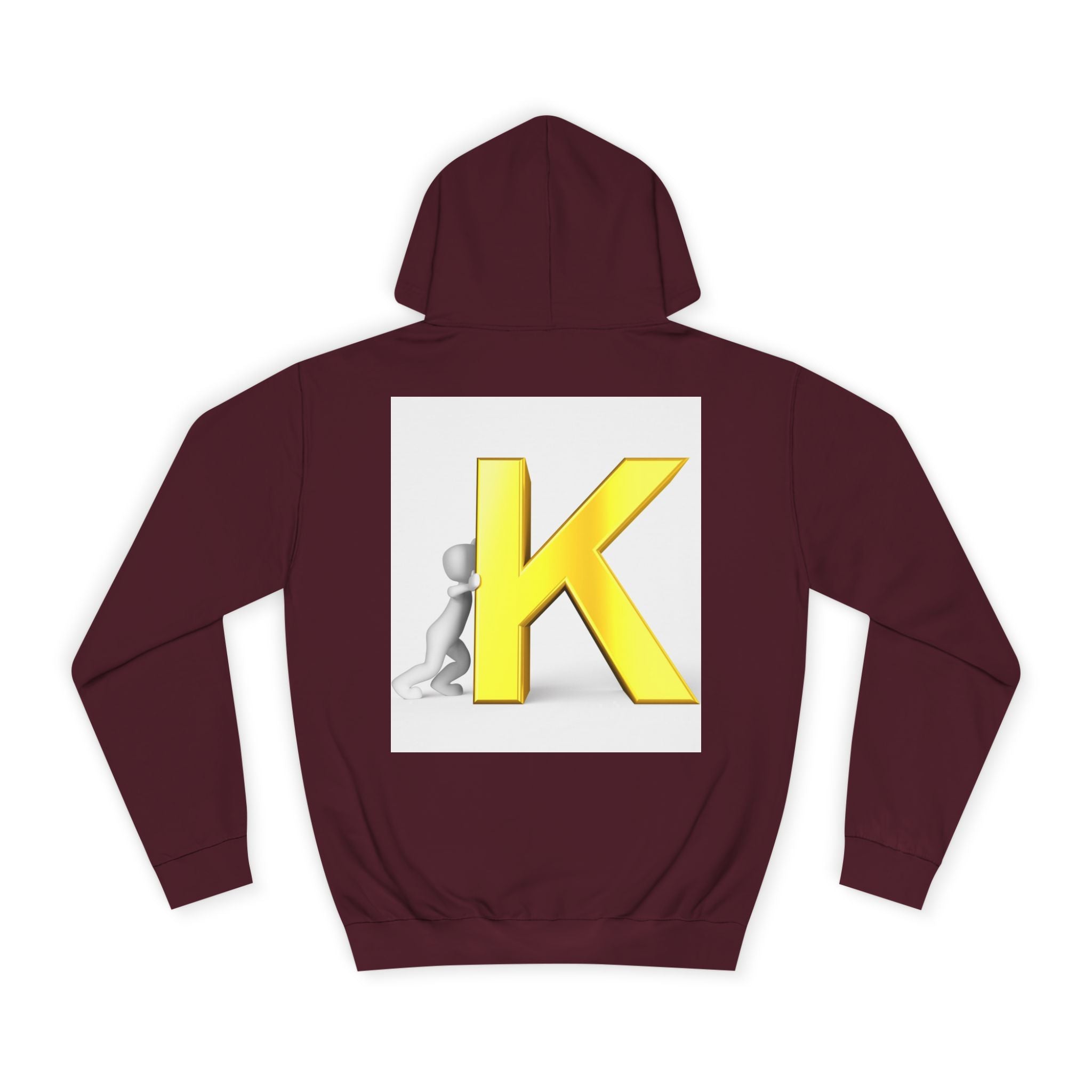 Yellow 3D Letter K hoodie | Initial Monogram, Alphabet Graphic