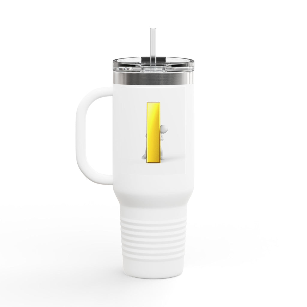 Yellow Letter i Character Travel Mug | 40oz Insulated Tumbler