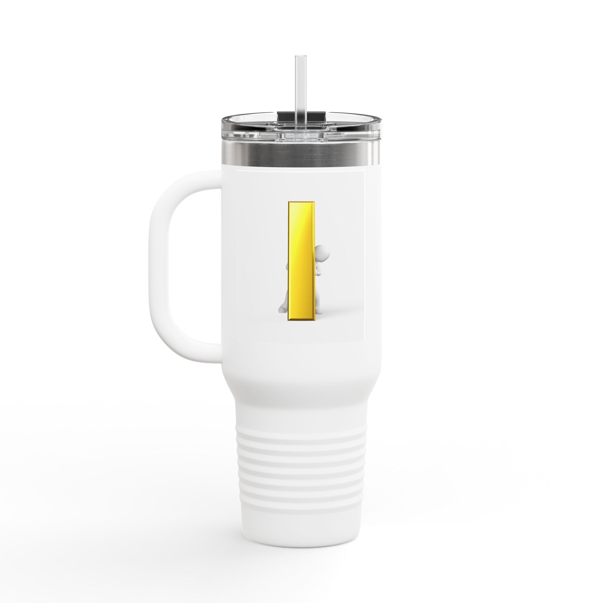Yellow Letter i Character Travel Mug | 40oz Insulated Tumbler