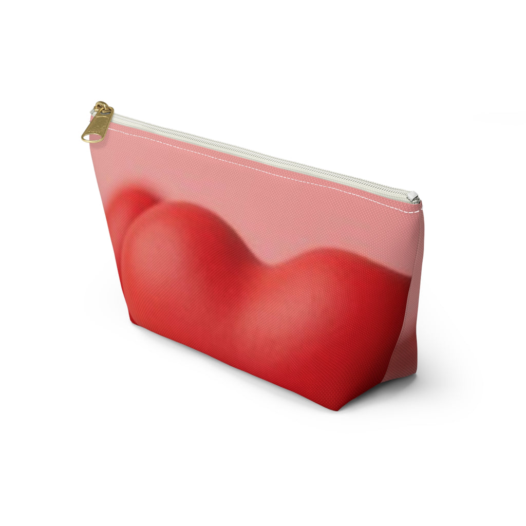Red Hearts Petals Accessory Pouch