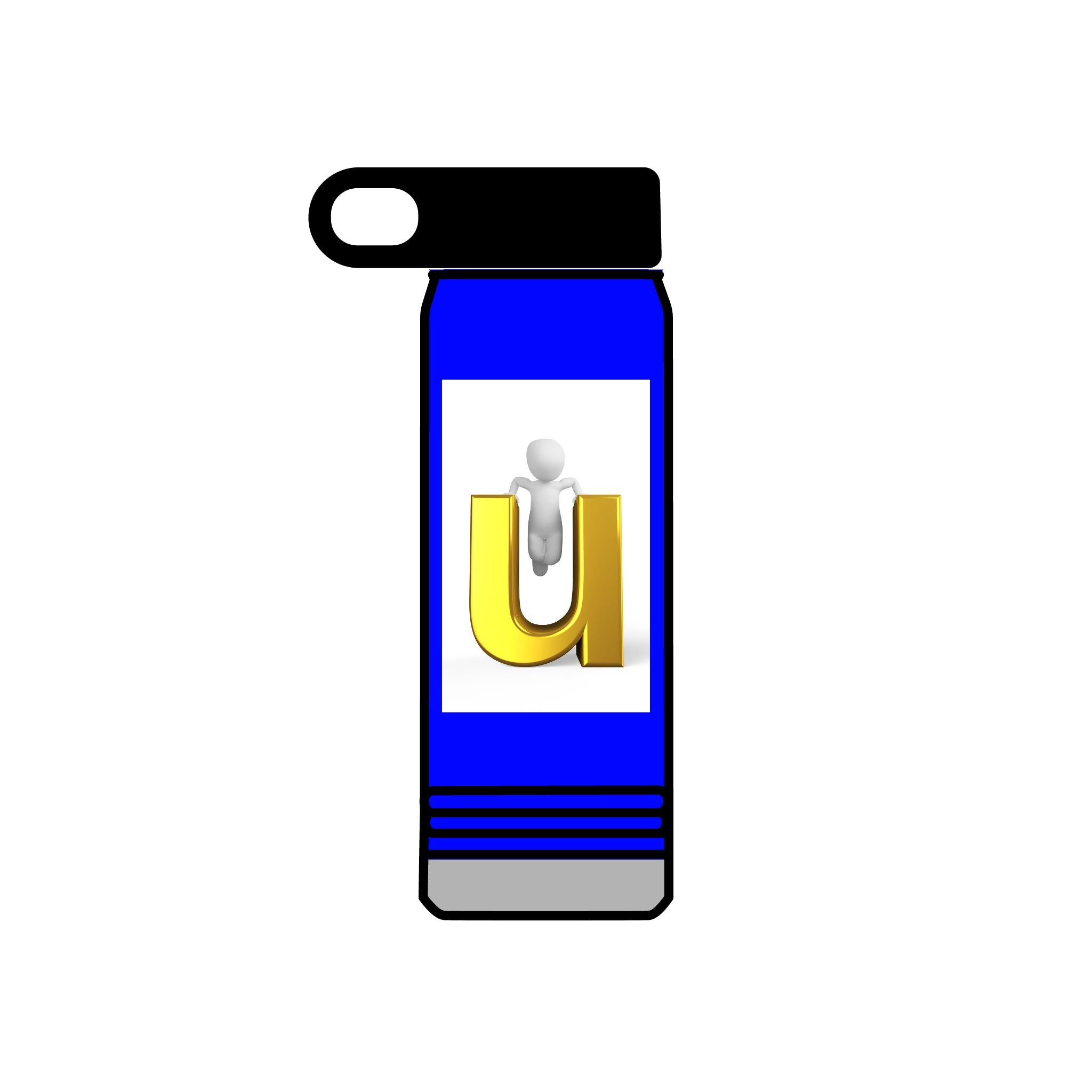 Gold Letter U monogram Water Bottle | 20oz