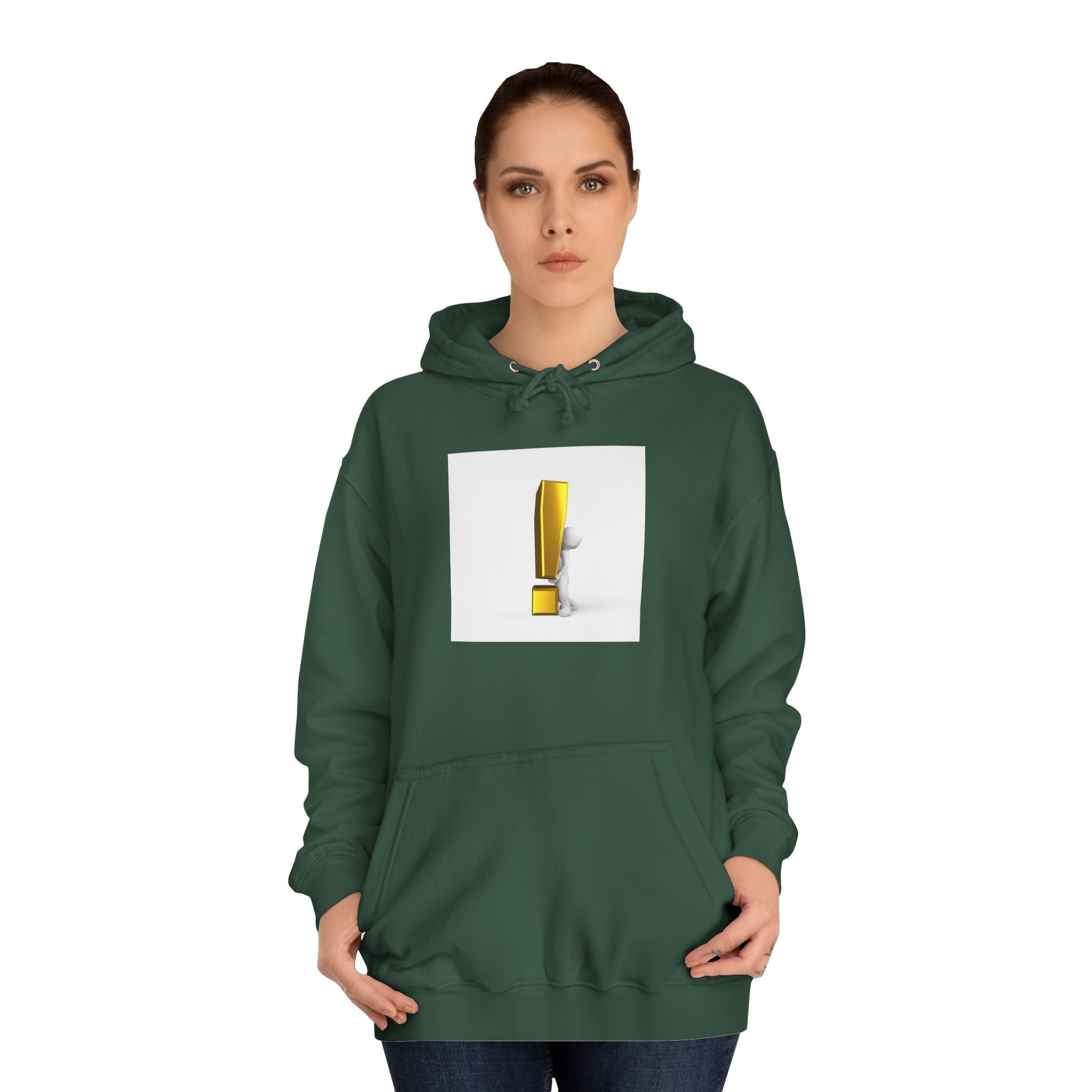 Gold Exclamation Mark Hoodie | Minimal Symbol Sweatshirt