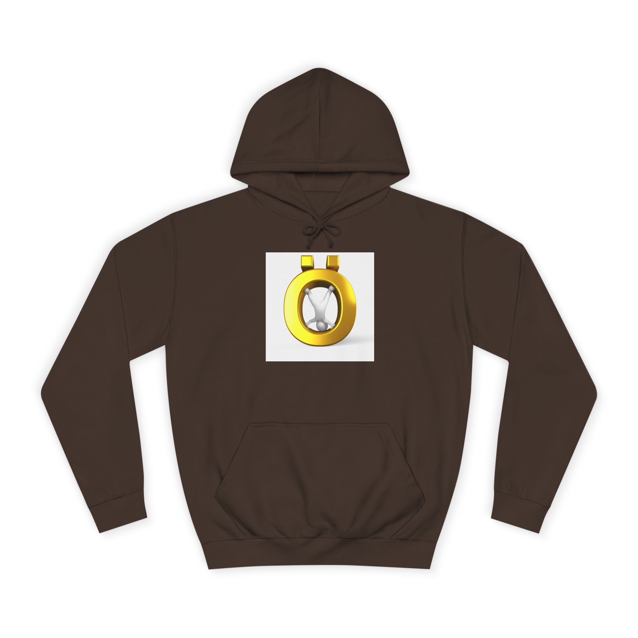 Gold Letter Ö Hoodie | Minimal Jewelry Logo, White Pullover