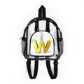 Gold W Letter Logo Clear Stadium Backpack | Transparent School Bag