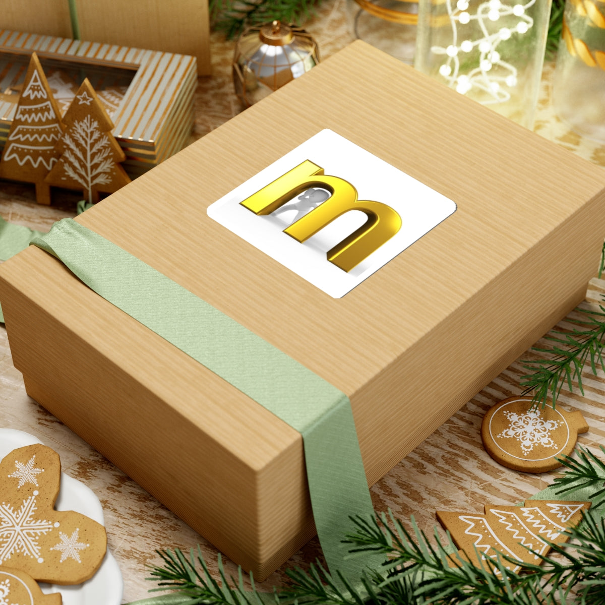 Gold Letter M Sticker | Monogram Kiss-Cut Sticker