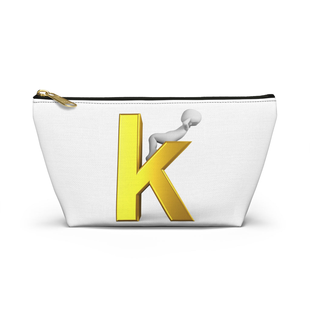 Gold Letter K with Figure Accessory Pouch