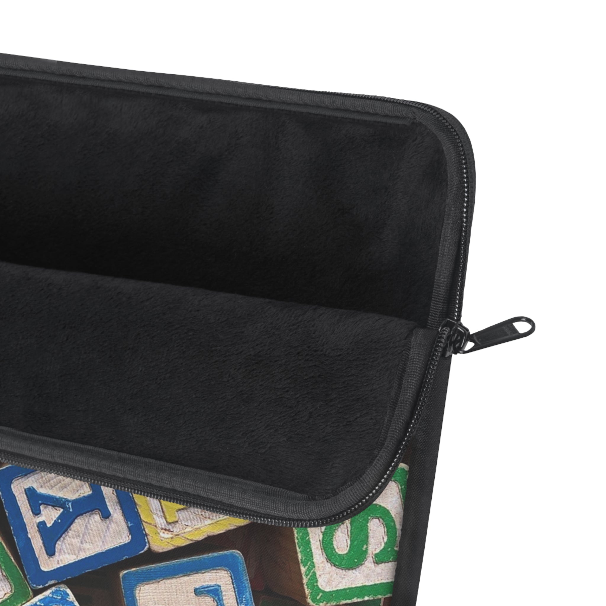 Housse d'ordinateur portable en blocs alphabet colorés | Motif de lettres vintage pour enfants