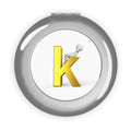 Gold Letter K Monogram Compact Travel Mirror | Personalized Initial Makeup Mirror