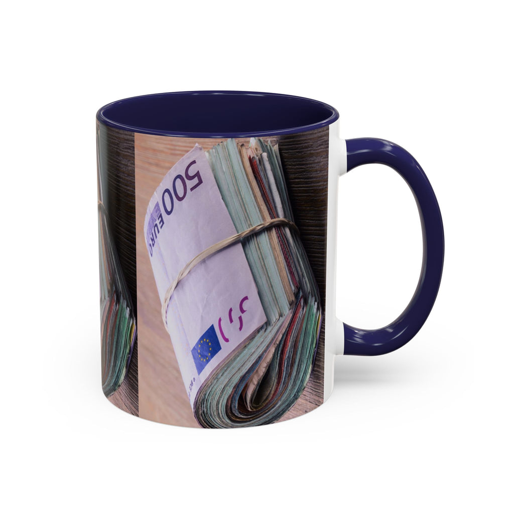 Rolled Euro Banknotes Mug | Accent Coffee Mug 11oz or 15oz