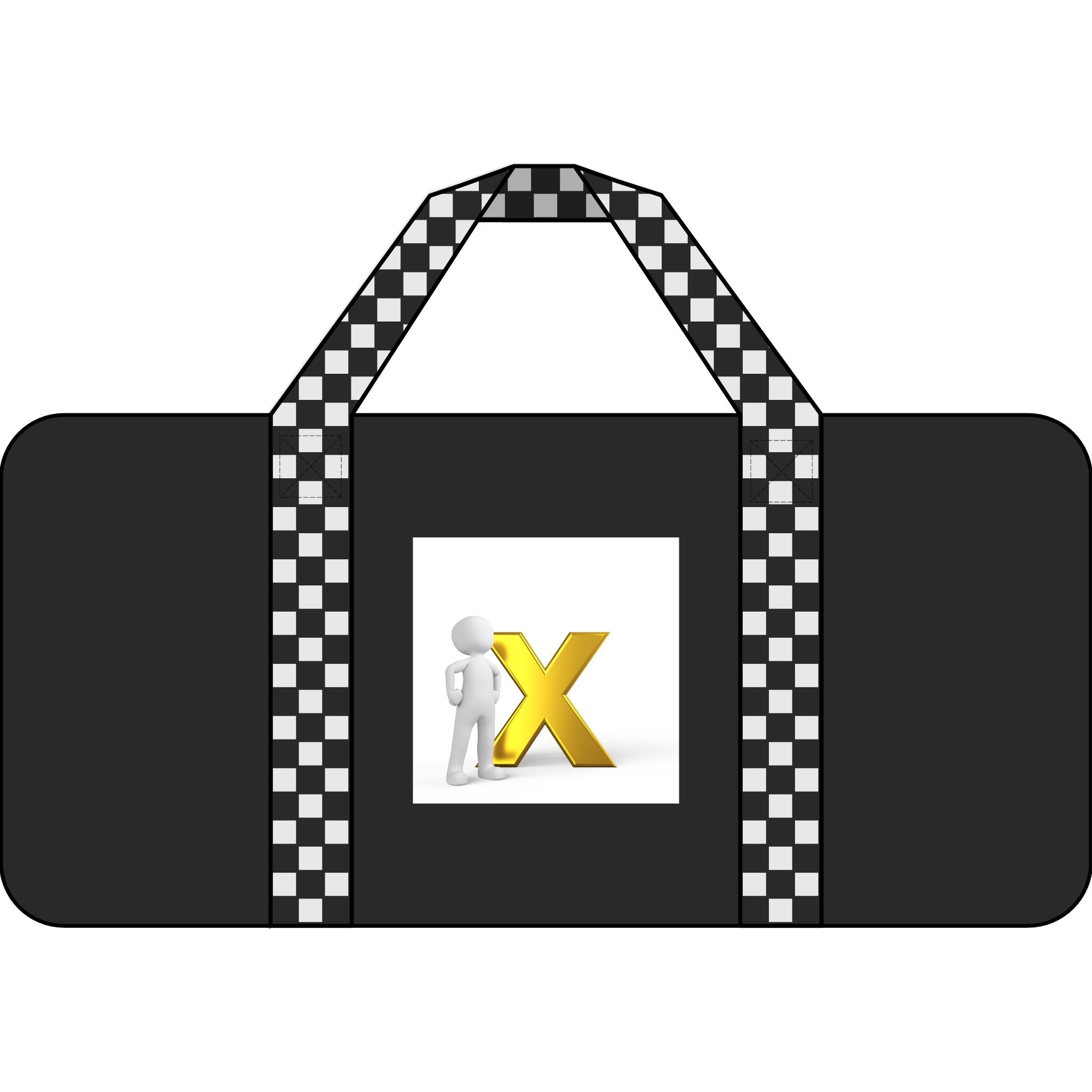 Yellow X Logo Tripper Duffel Bag | Checker Strap, Black Camo