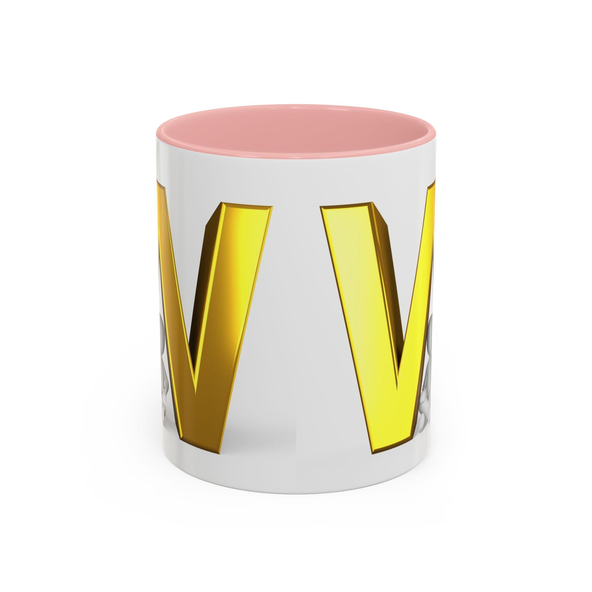 Mug Lettre Or W Initiale | Mug à Café Bicolore 325ml 444ml