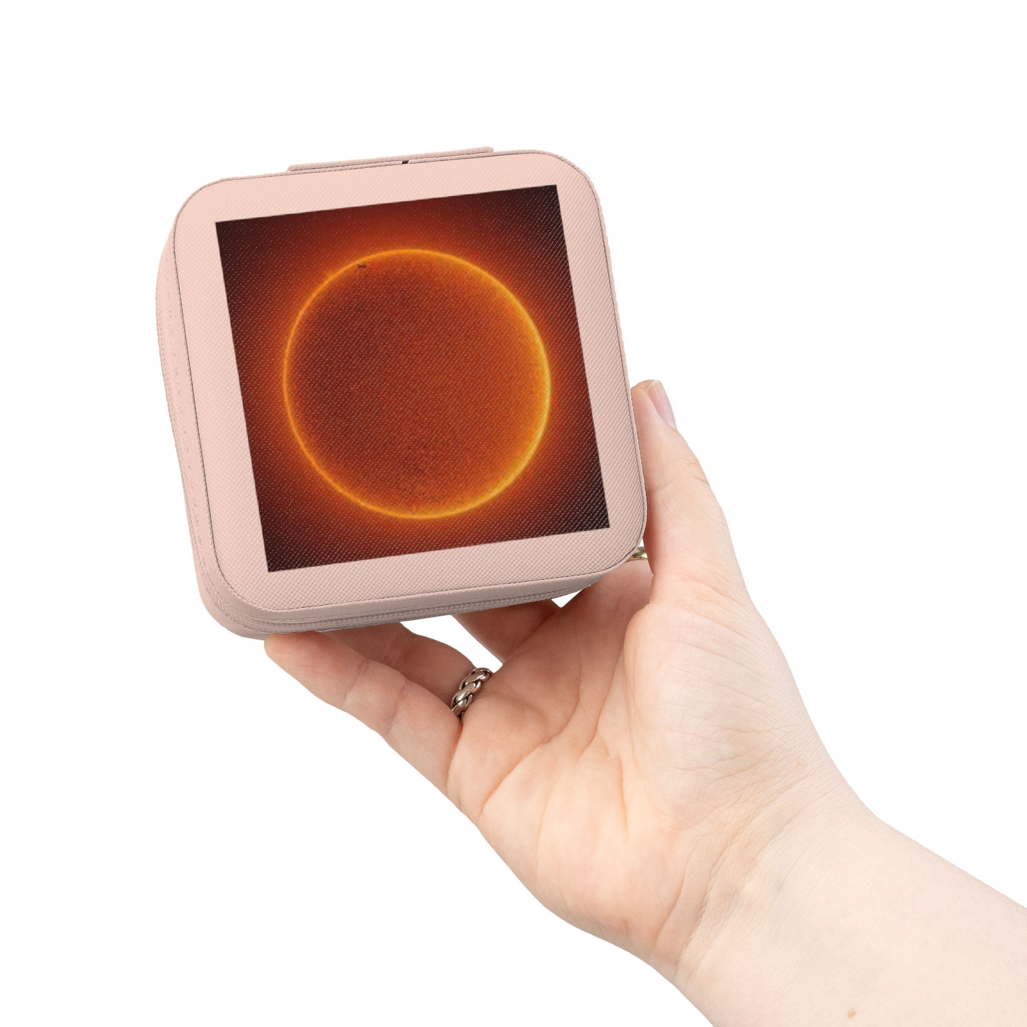 Solar Eclipse Circle Jewelry Travel Case | Compact Jewelry Organizer