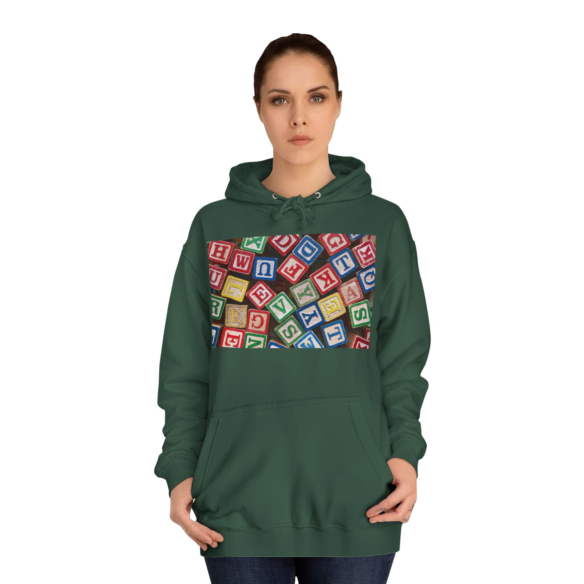 Colorful Alphabet Blocks Hoodie | Kids Letter Blocks Design