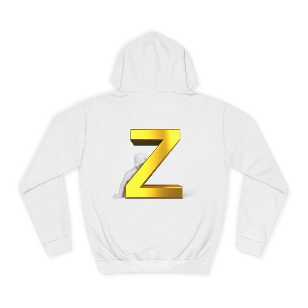 Gold 3D Letter Z Hoodie | Monogram Initial Sweatshirt