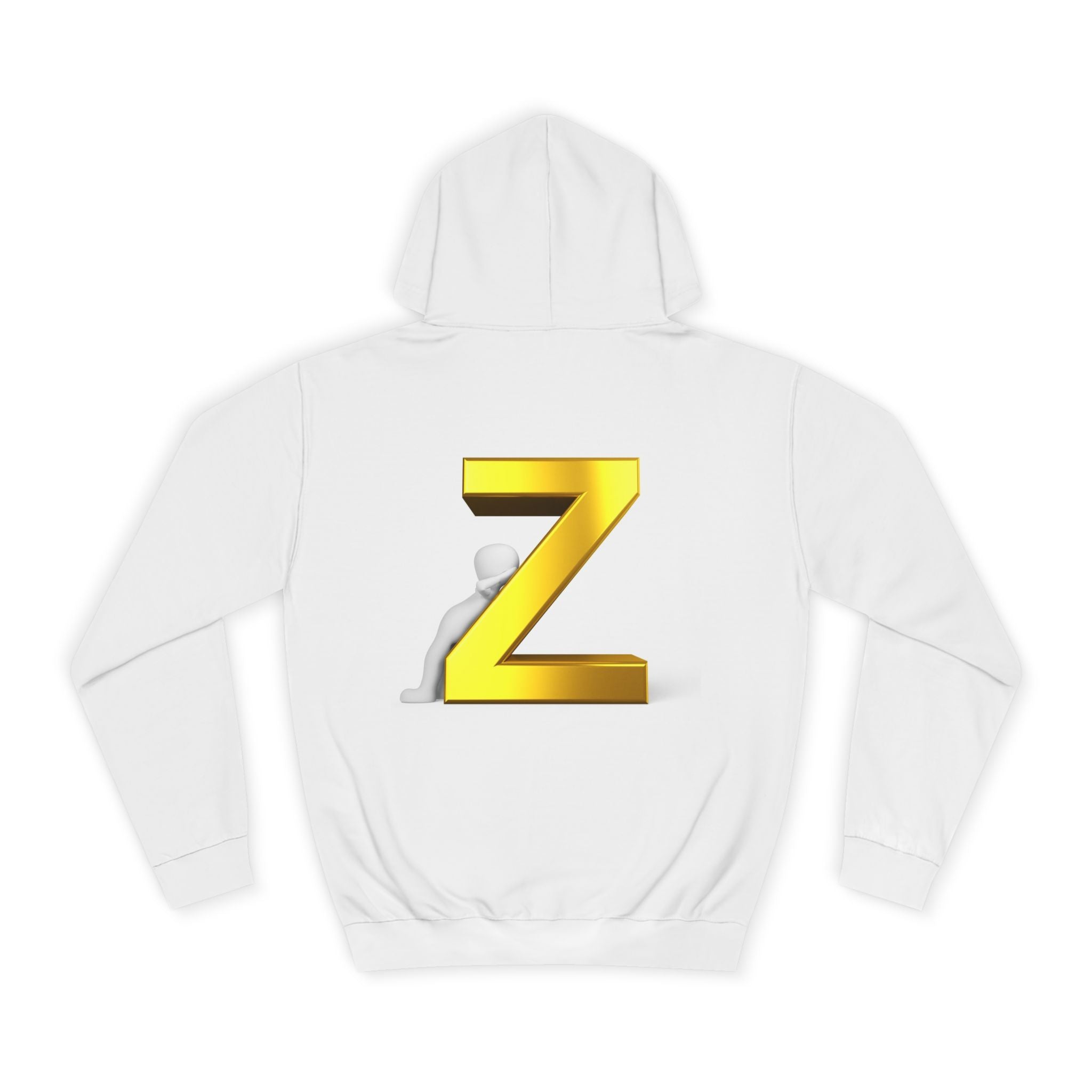 Gold 3D Letter Z Hoodie | Monogram Initial Sweatshirt