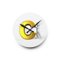 3D Gold Letter c with Figure Acrylic Wall Clock | Modern Legal Decor