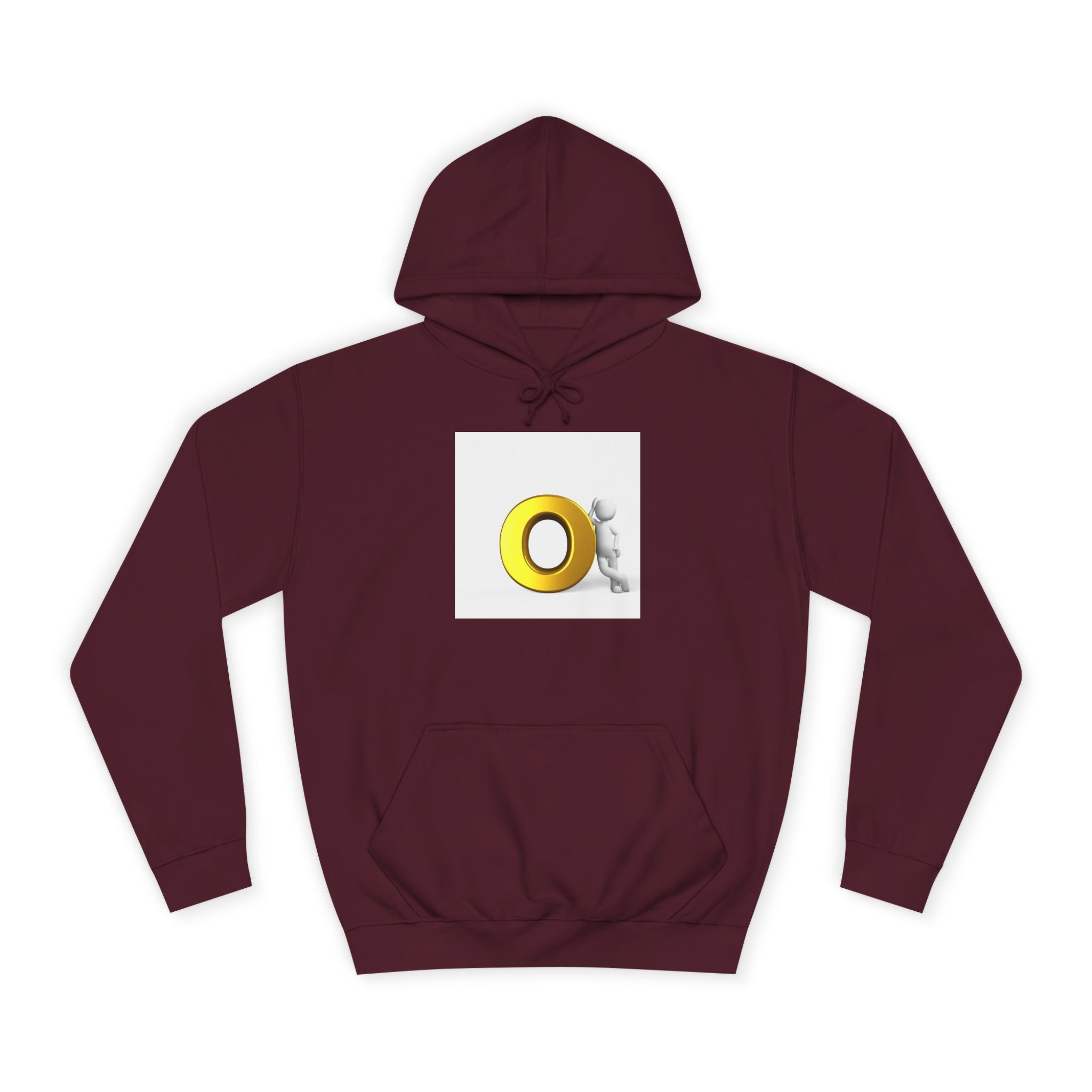 Gold O Letter with 3D Figure Hoodie | Monogram O Sweatshirt