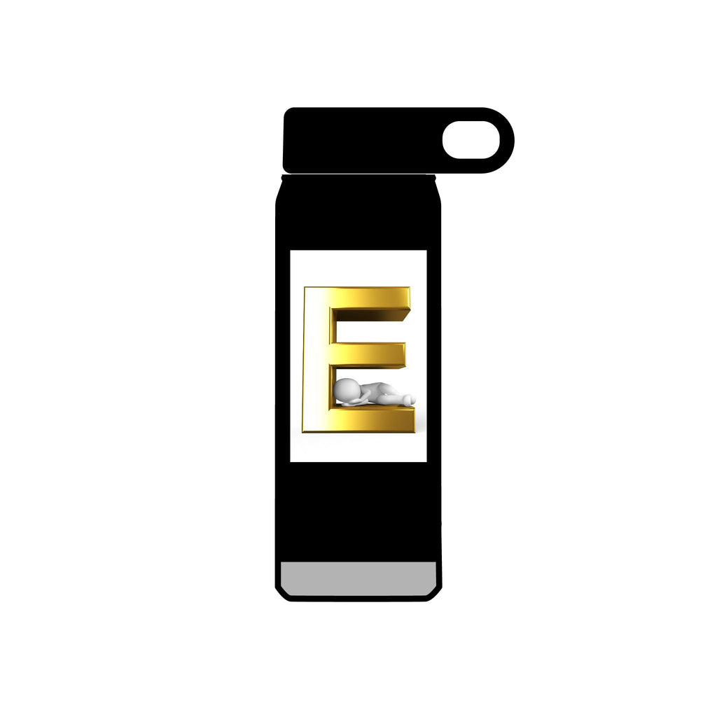 Gold Letter E Monogram Water Bottle | 20oz Initial Bottle